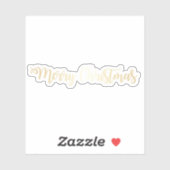 Elegant modern  goud Vrolijke kersttekst Sticker (Vel)