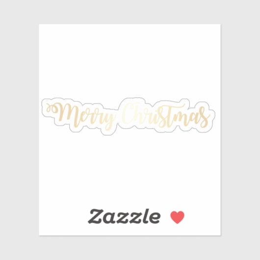 Elegant modern goud Vrolijke kersttekst Sticker (Vel)