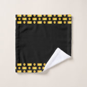 Elegant Modern Goud & Zwart Bad Handdoek (Wasdoekje)