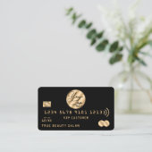 Elegant Modern Goud Zwart Credit Kaart Logo Visitekaartje (Staand voorkant)