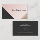 Elegant modern goud, zwart en roze geometrisch visitekaartje (Voorkant / Achterkant)