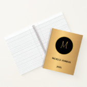 Elegant Modern Goud Zwart Professioneel Monogram Notitieboek (Binnen)