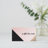 Elegant modern goud, zwart roze cadeaubon kortingskaartje (Staand voorkant)