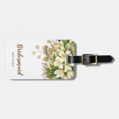 Elegant modern goudbruin bagagelabel (Voorkant horizontaal)