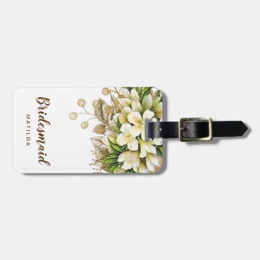 Elegant modern goudbruin bagagelabel (Voorkant horizontaal)