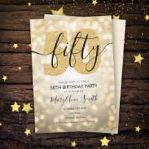Elegant Modern Gouden 50ste Verjaardagsfeestje 