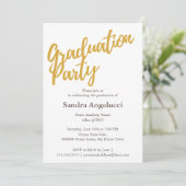 Elegant Modern Gouden Afstudeerfeest Kaart (Staand voorkant)