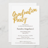 Elegant Modern Gouden Afstudeerfeest Kaart (Voorkant / Achterkant)