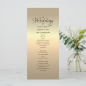 Elegant Modern Gouden Bruiloft Programmakaart (Staand voorkant)