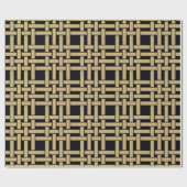 Elegant Modern Gouden Bruin Mand Weave Patroon Cadeaupapier (Vlak)