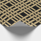 Elegant Modern Gouden Bruin Mand Weave Patroon Cadeaupapier (Hoek)