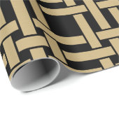 Elegant Modern Gouden Bruin Mand Weave Patroon Cadeaupapier (Rol Hoek)