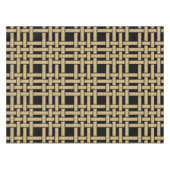 Elegant Modern Gouden Bruin Mand Weave Patroon Tafelkleed (Voorkant (Horizontaal))