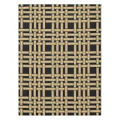Elegant Modern Gouden Bruin Mand Weave Patroon Tafelkleed (Voorkant)