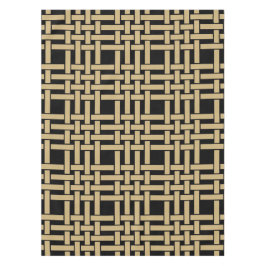 Elegant Modern Gouden Bruin Mand Weave Patroon Tafelkleed