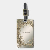 Elegant modern gouden decoratief Bagagelabel (Voorkant verticaal)