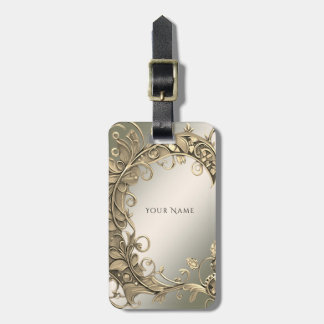 Elegant modern gouden decoratief Bagagelabel