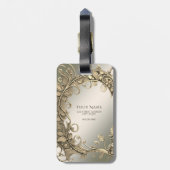 Elegant modern gouden decoratief Bagagelabel (Achterkant verticaal)