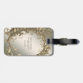 Elegant modern gouden decoratief Bagagelabel (Achterkant horizontaal)