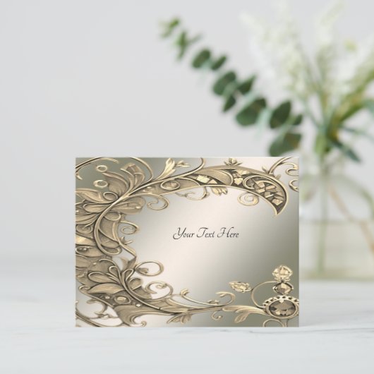 Elegant modern gouden decoratief Briefkaart (Staand voorkant)