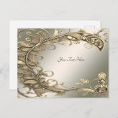 Elegant modern gouden decoratief Briefkaart (Voorkant / Achterkant)