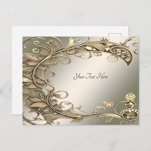 Elegant modern gouden decoratief Briefkaart (Voorkant / Achterkant)