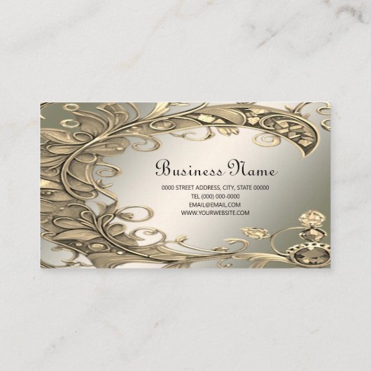 Elegant modern gouden decoratief Visitekaartje (Achterkant)