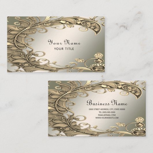Elegant modern gouden decoratief Visitekaartje (Voorkant / Achterkant)