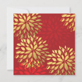 Elegant Modern Gouden Folie Bloemen Donkerrood Inv Kaart (Achterkant)
