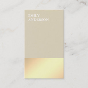 Elegant Modern Gouden Glans Minimalistische Beige Visitekaartje