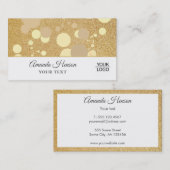 Elegant Modern Gouden Glitter Logo Visitekaartje (Voorkant / Achterkant)