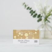 Elegant Modern Gouden Glitter Logo Visitekaartje (Staand voorkant)