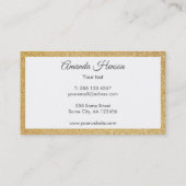 Elegant Modern Gouden Glitter Logo Visitekaartje (Achterkant)