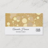 Elegant Modern Gouden Glitter Logo Visitekaartje (Voorkant)
