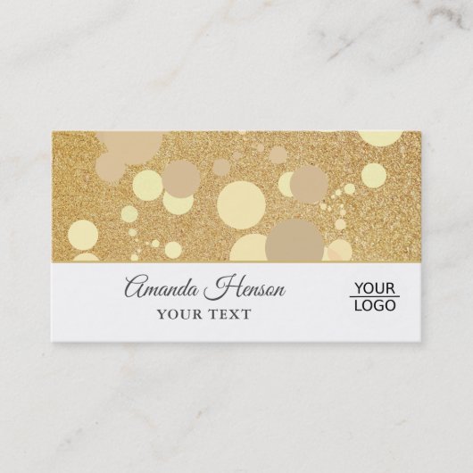 Elegant Modern Gouden Glitter Logo Visitekaartje (Voorkant)