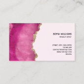 Elegant Modern Gouden Glitter Roze Agaat Business  Visitekaartje (Achterkant)