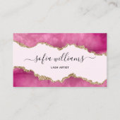 Elegant Modern Gouden Glitter Roze Agaat Business  Visitekaartje (Voorkant)