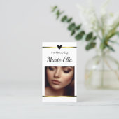 Elegant modern gouden hart met foto en QR-code Visitekaartje (Staand voorkant)