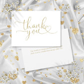 Elegant Modern Gouden Hart Script Bedankkaart