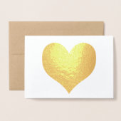 Elegant Modern Gouden Hart Valentijnsdag Folie Kaarten (Voorkant met envelop)