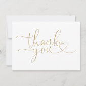 Elegant modern gouden hartscript bedankkaart (Voorkant)