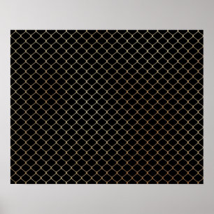 Elegant Modern Gouden Hekketting Patroon Poster