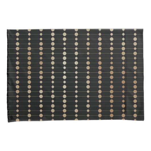 Elegant modern gouden kralen cirkels Stippen patro Kussensloop (Voorkant-Rechts)