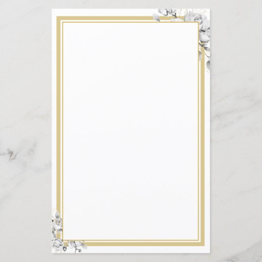 Elegant Modern Gouden Lijst Bloemig Bruiloftsmenu (Achterkant)