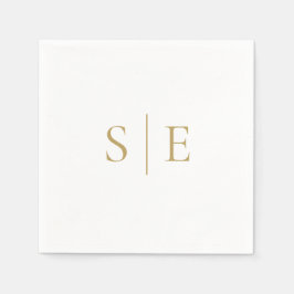 Elegant modern gouden monogram minimalistisch servet