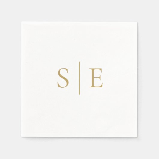 Elegant modern gouden monogram minimalistisch servet (Voorkant)