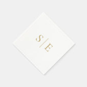 Elegant modern gouden monogram minimalistisch servet (Hoek)