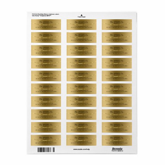 Elegant modern gouden ontwerp etiket (Full Sheet)