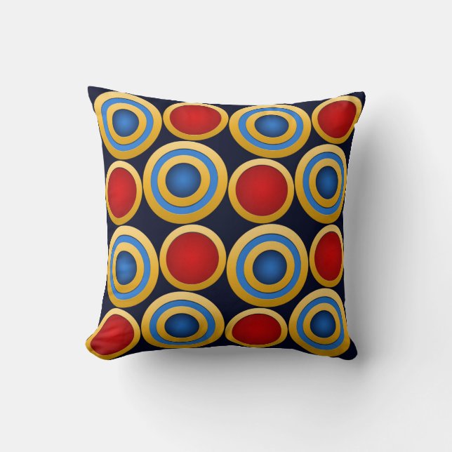 Elegant, modern, gouden ringen, rood, marineblauw kussen (Voorkant)