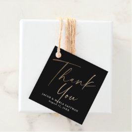 Elegant modern gouden script bruiloft dank u bedankjes labels